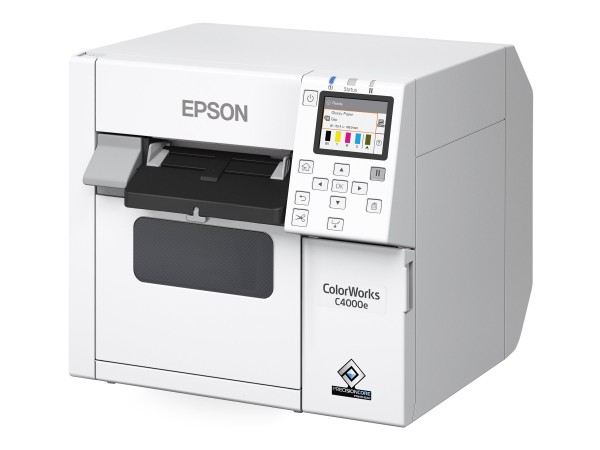 Epson ColorWorks C4000, Schwarz glänzend, Cutter, USB, Ethernet