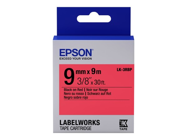 Epson LabelWorks LK-3RBP - Schwarz auf rot - Rolle (0,9 cm x 9 m) - C53S653001