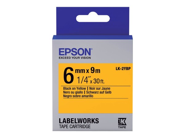 Epson LabelWorks LK-2YBP - Schwarz auf Gelb - Rolle (0,6 cm x 9 m) - C53S652002
