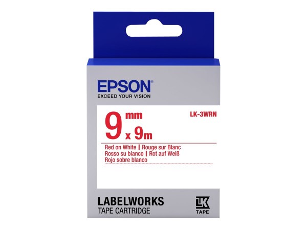 Epson LabelWorks LK-3WRN - Rot auf Weiß - Rolle (0,9 cm x 9 m) - C53S653008