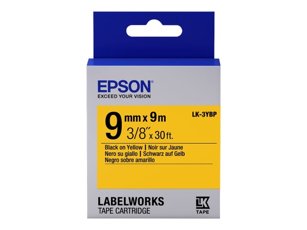 Epson LabelWorks LK-3YBP - Schwarz auf Gelb - Rolle (0,9 cm x 9 m) - C53S653002